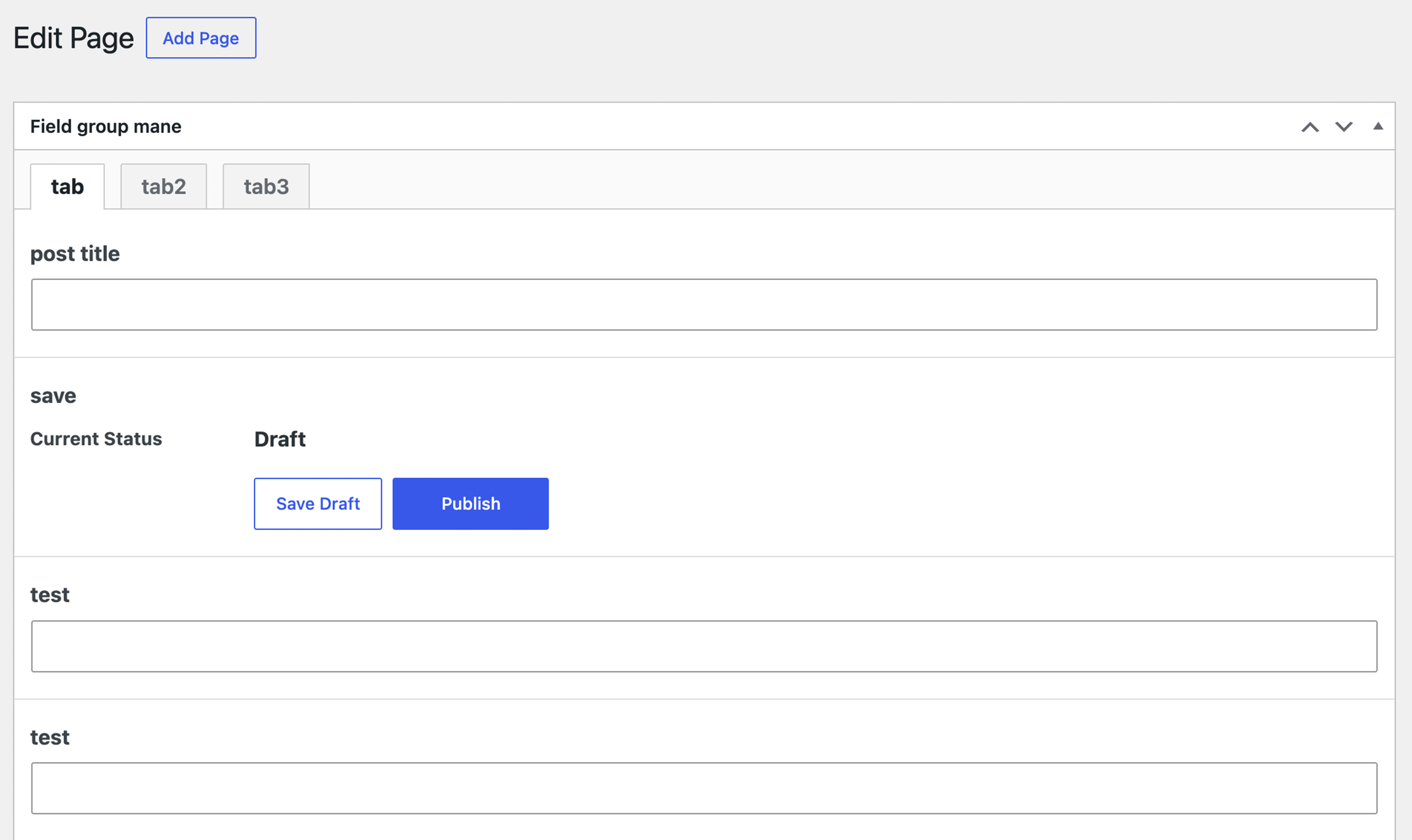CFS fields in the post editor